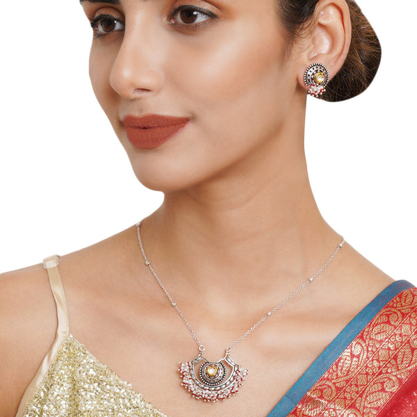 Women's Light Beaded Festive Hues Pastel Jewellery Set - Voylla