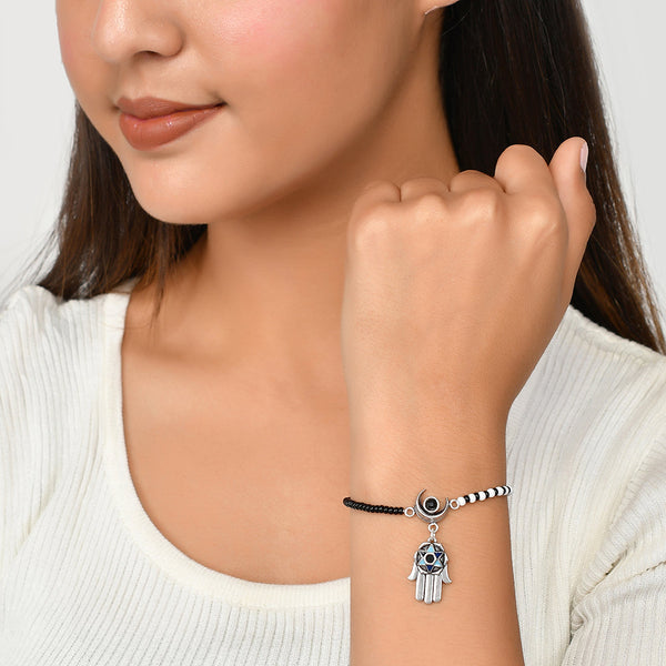 Women's Evil Eye Shiva Moon Hamsa Bracelet - Voylla