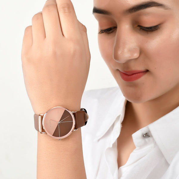 Voylla Rose Gold Analog Watch - Voylla