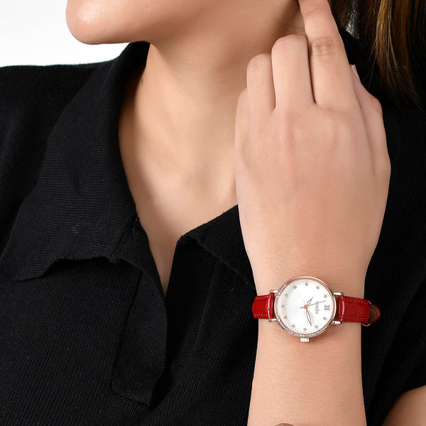 Voylla Sleek Red Strap Analog Watch - Voylla