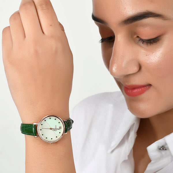 Voylla Green Strap Fashion Watch - Voylla