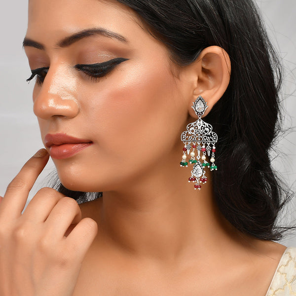 Women's Abharan Lightly Embellished Filigree Earrings - Voylla