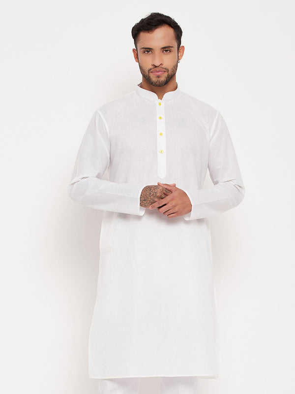 Jashvi Men's Cream Cotton Kurta