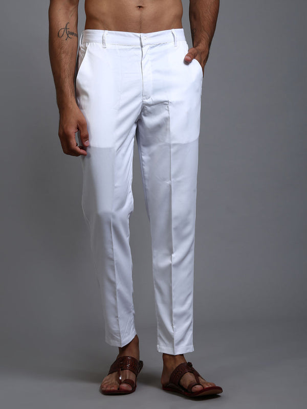 Jashvi Men's White Cotton Pant Style Pyjama