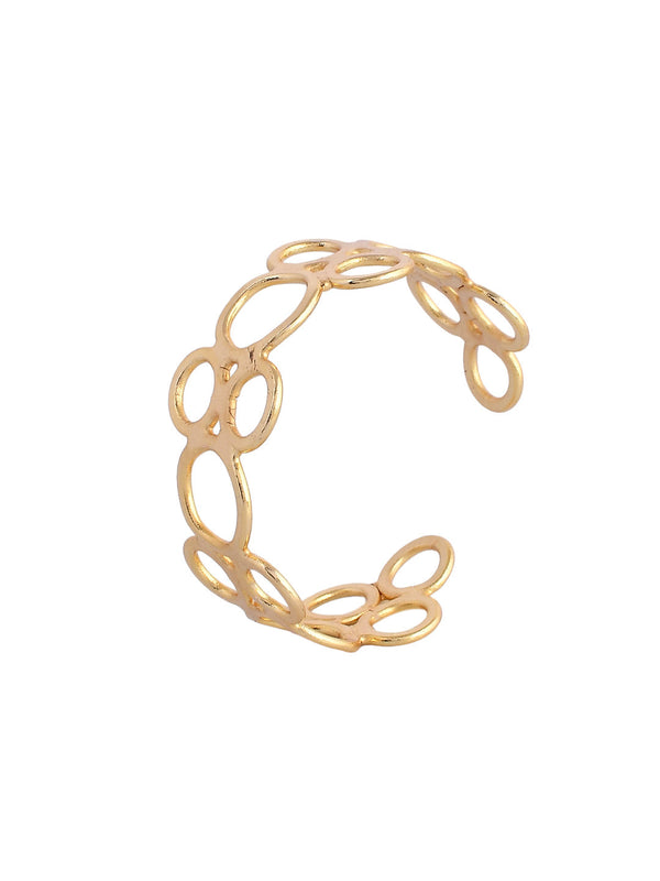 Women's Gold Plated Circular Geometrical Designed Kada Bracelet - Voj