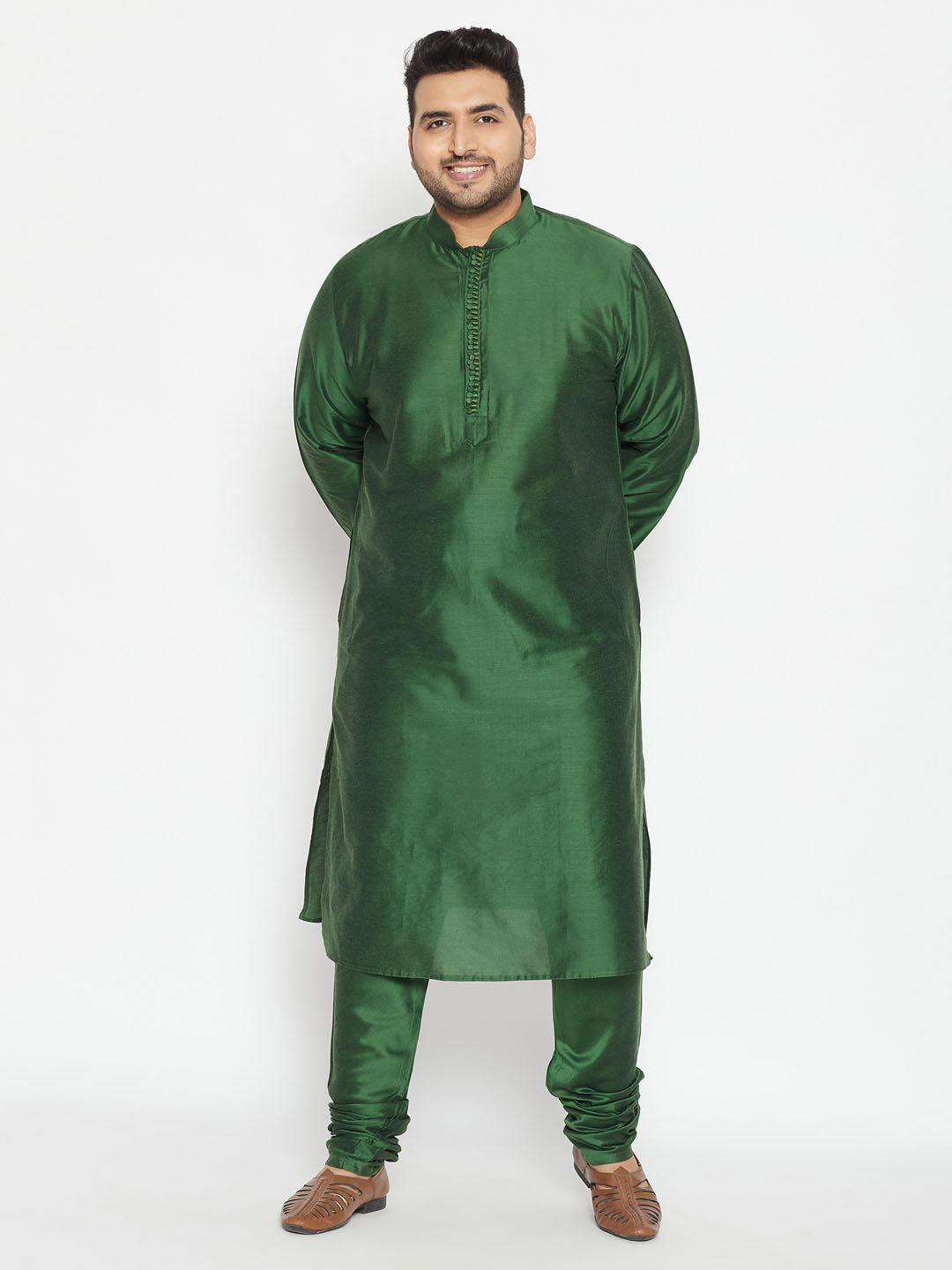 Men's Plus Rose Gold Viscose Blend Kurta - Vastramay