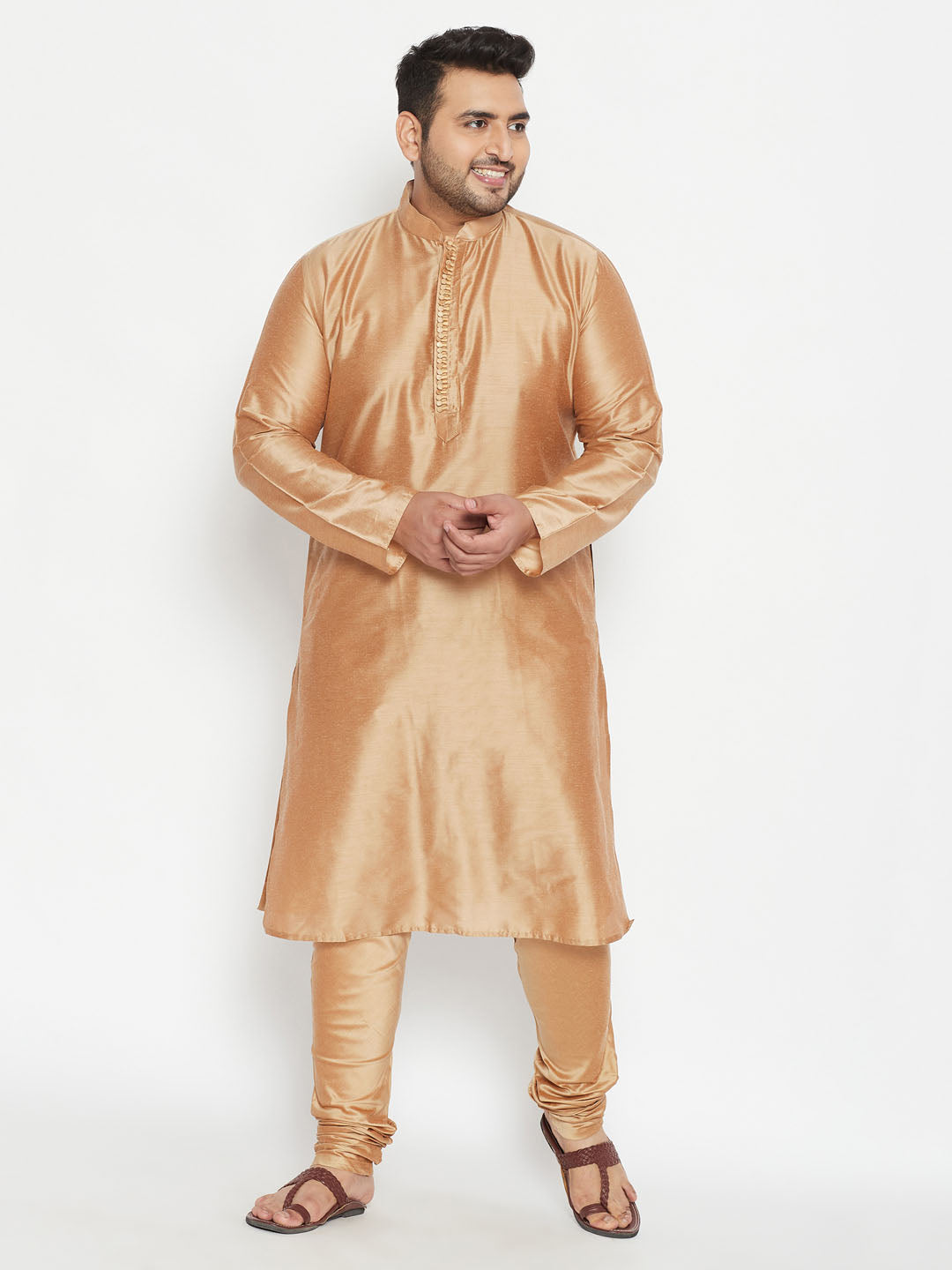 Men's Plus Green Viscose Blend Kurta - Vastramay