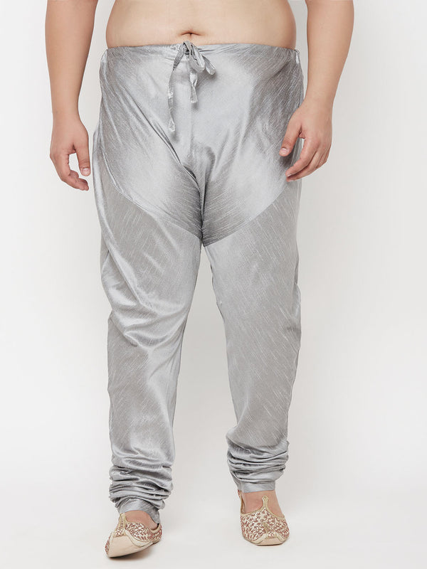 Jashvi Men's Plus Size Grey Cotton Silk Blend Pyjama