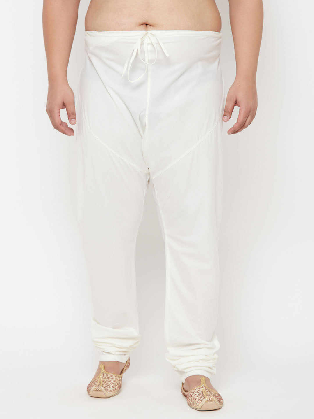 Men's Plus White Cotton Blend Pyjama - Vastramay