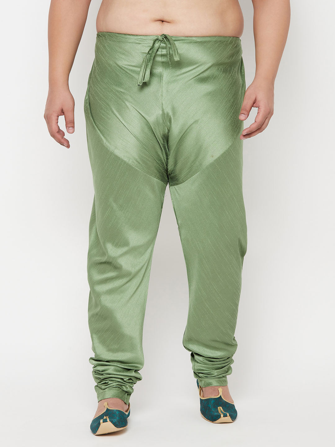 Men's Plus Mint Green Silk Blend Pyjama - Vastramay