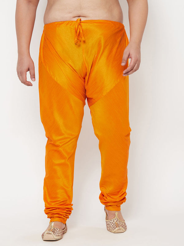 Jashvi Men's Plus Size Orange Cotton Silk Blend Pyjama