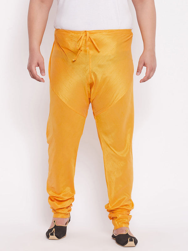 Jashvi Men's Plus Size Yellow Wine Silk Blend Pyjama