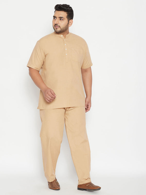 Jashvi Plus Size Men's Work From Home Kurta And Salwar Set