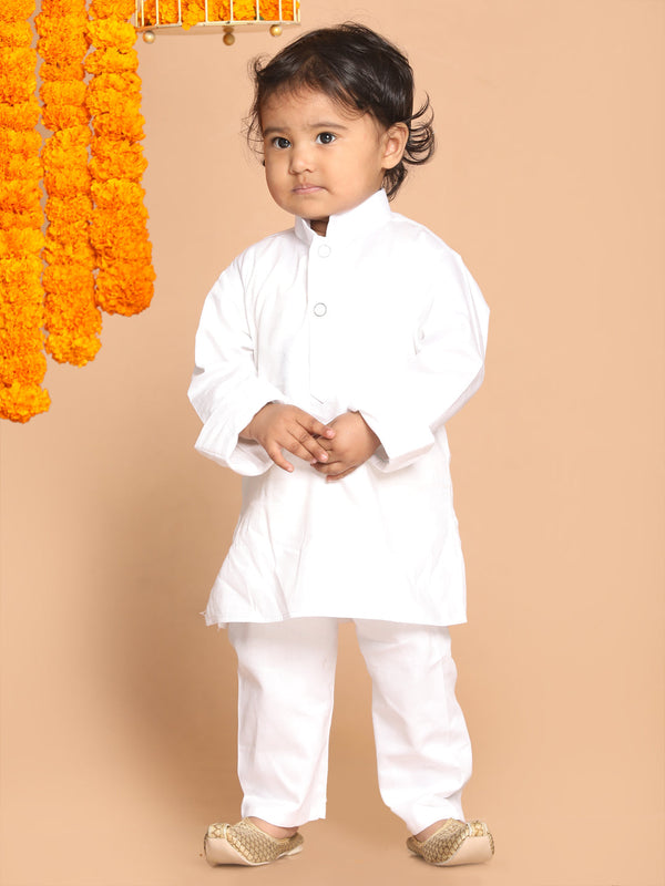 Jashvi SISHU Boy's White Kurta With Pyjama set