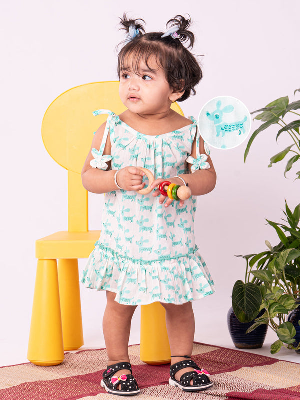 Jashvi Girls' Aqua Dress