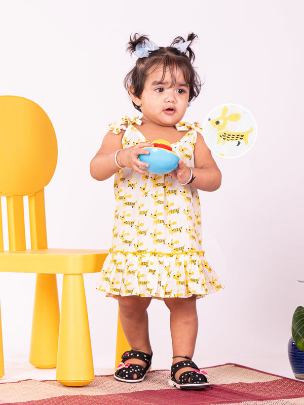 Jashvi Girls' Yellow Dress