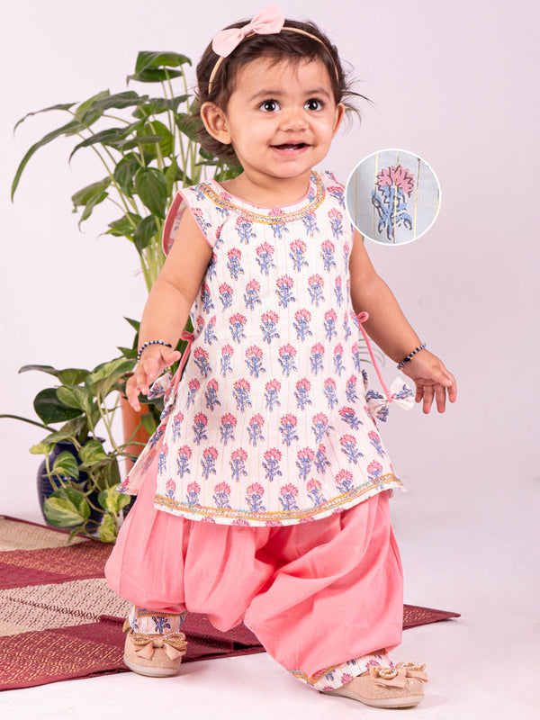 Jashvi Girls' Multi Color Kurta And Patiala Set