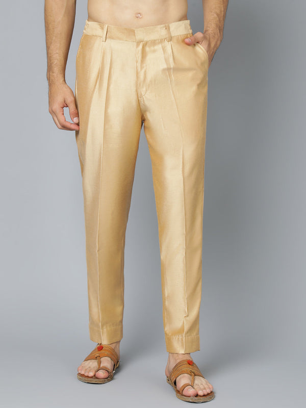 Jashvi Men's Rose Gold Viscose Pant Style Pyjama Set