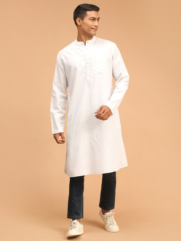 Jashvi Men's Grey Organic Cotton Kurta