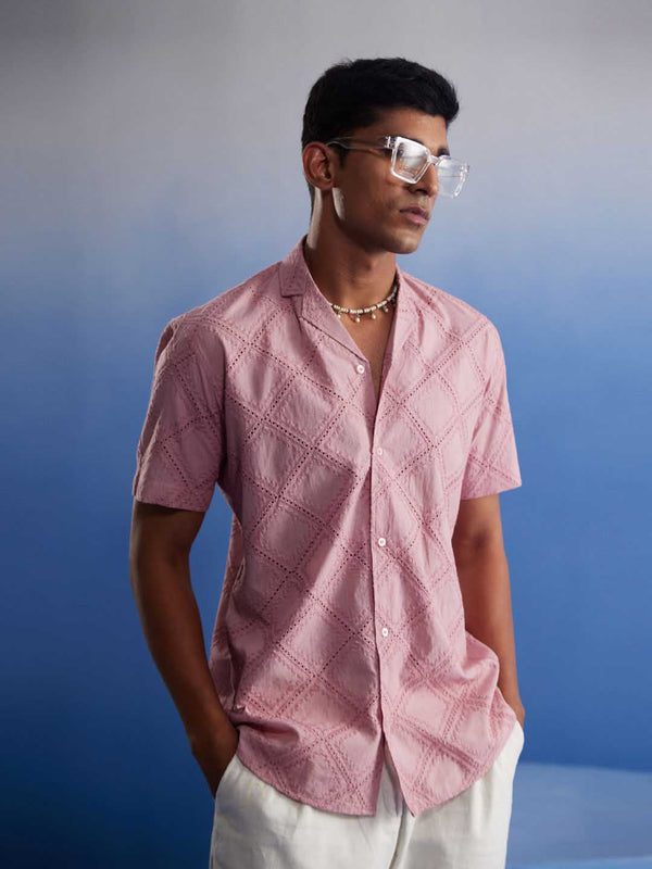 Jashvi Men's Pink Hakooba Shirt