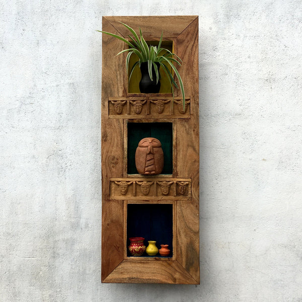 Tribal Wooden Long Wall Rack