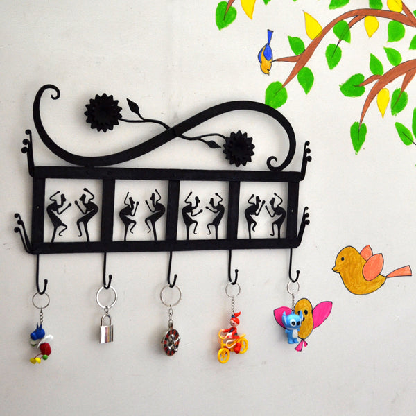 Wrought Iron 5 Hook Key Chain Holder