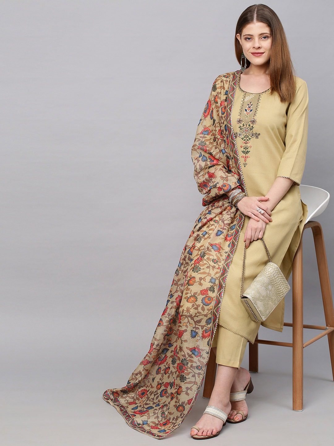 Women's Chiku Designer Kurta Set  - Dwija Fashion