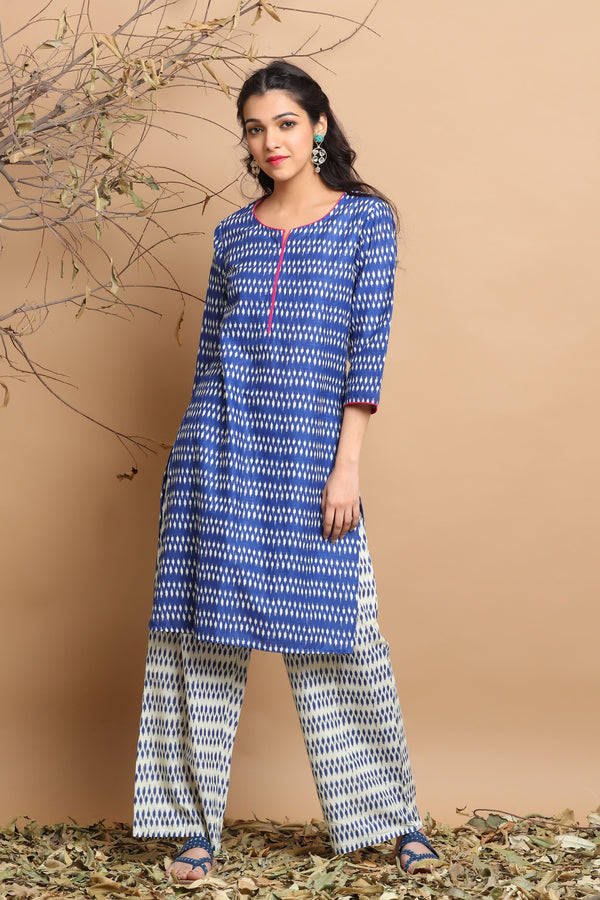 Women's Cotton Slub Printed Straight Kurta - Juniper