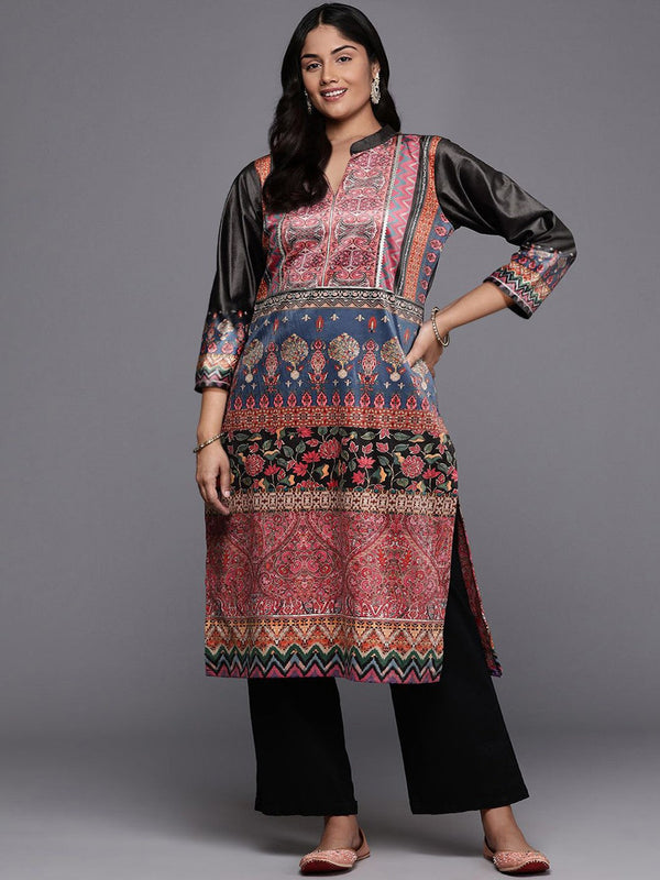 Women Ethnic Motifs Printed Gotta Patti Velvet Kurta