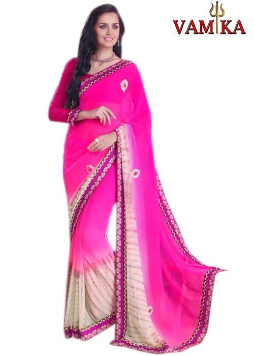 Women's Vamika Multicolour Georgette Designer Saree - Vamika