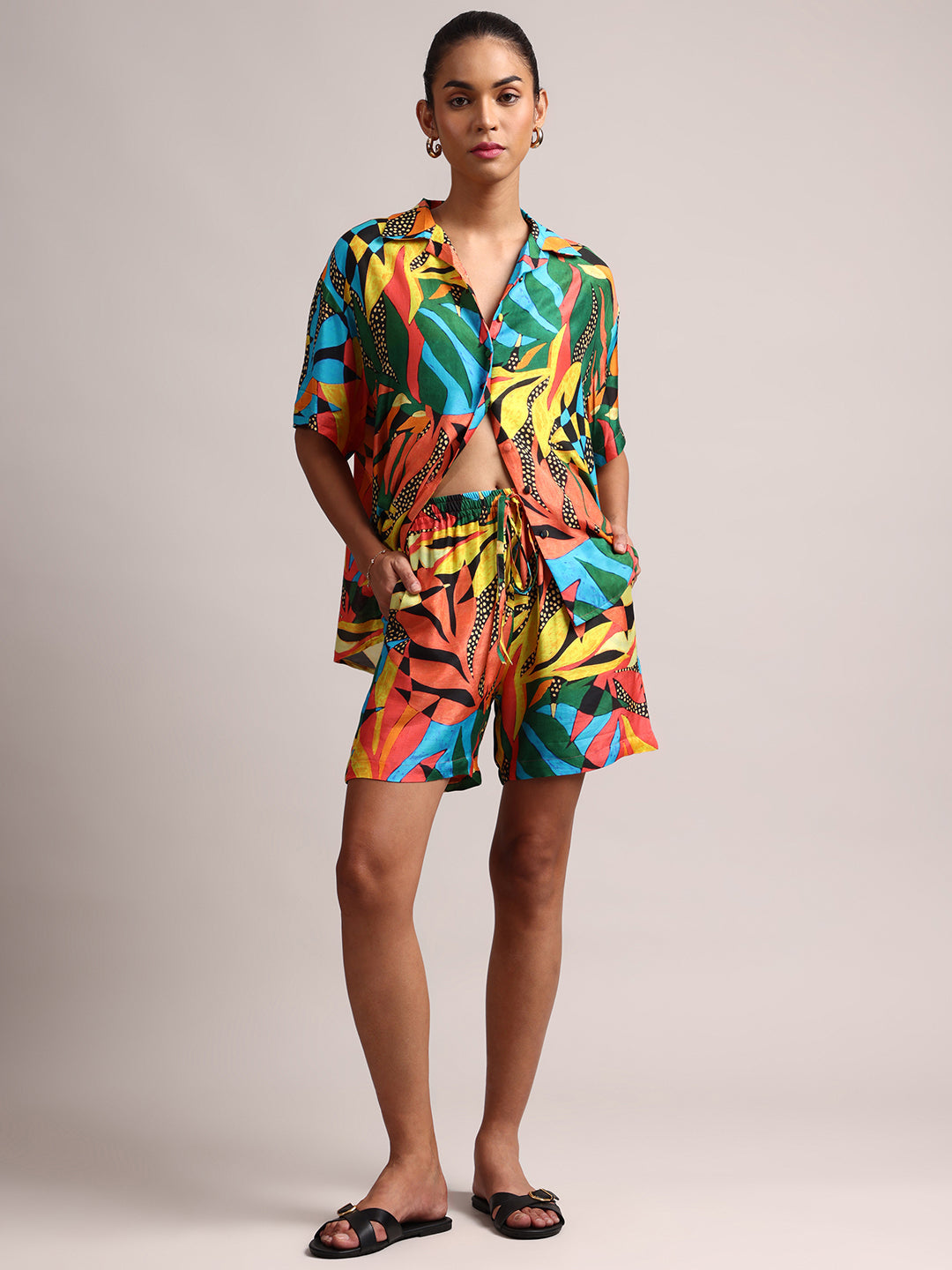 Women's Multi Muslin Tropical Co-Ord Sets - Zaccai