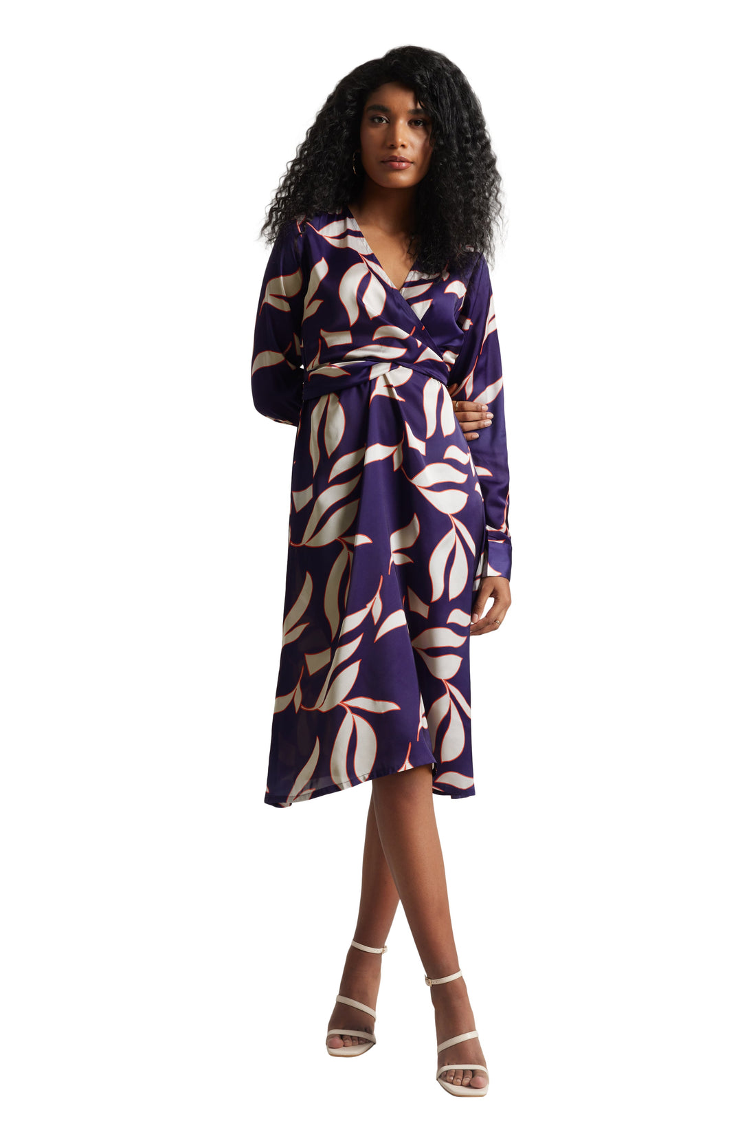 Women's Purple Satin Abstract Dress - Zaccai