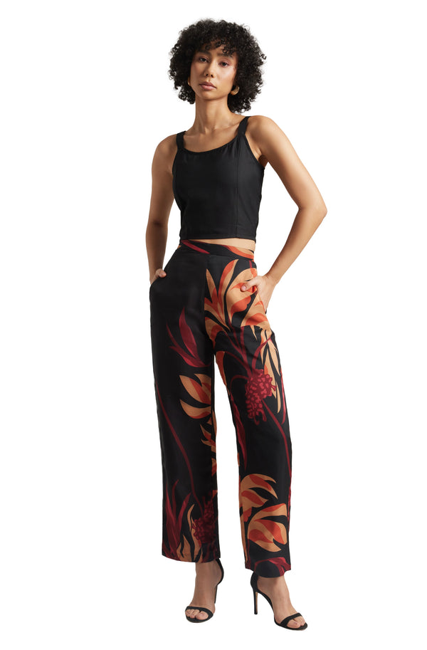 Women's Black Organza Abstract Co-Ord Set - Zaccai