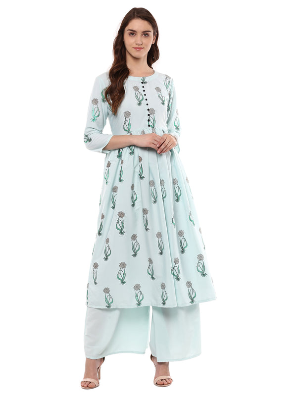 Women Blue Crepe Kurta by Ziyaa (1 Pc Set)