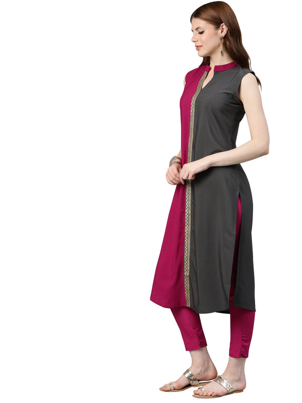 Women Pink Kurta by Ziyaa (1pc)