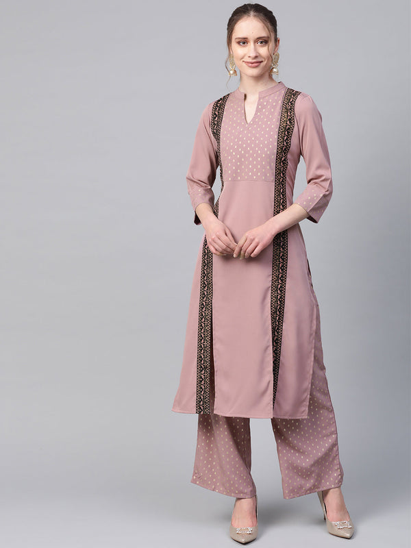 Women's Wine Crepe Kurta - Ziyaa