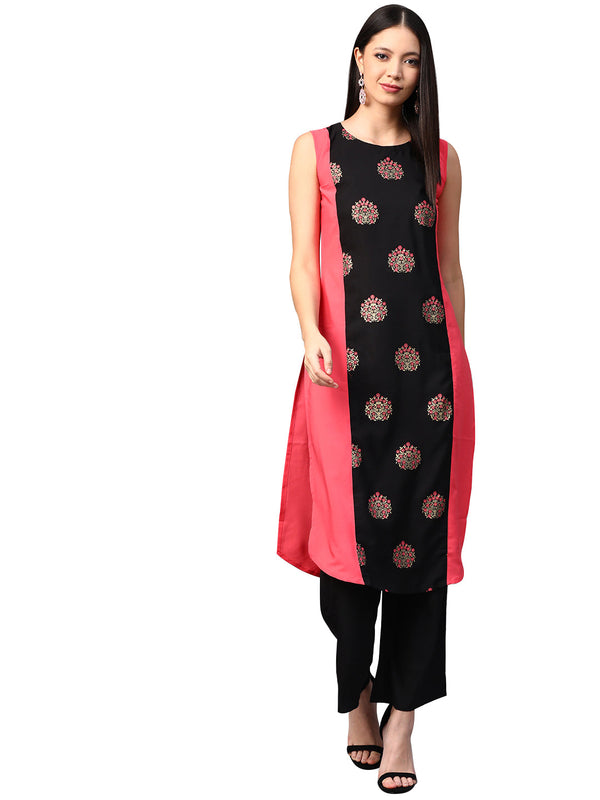 Women's Coral Crepe Kurta - Ziyaa