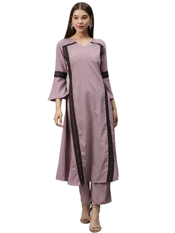 Women's Purple Crepe Kurta - Ziyaa