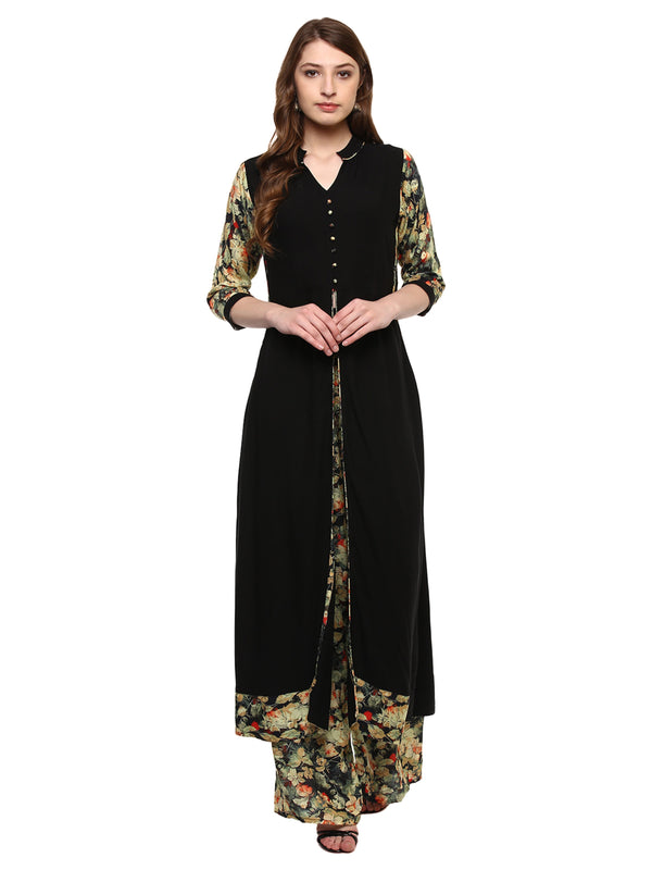 Women's Black Rayon Kurta - Ziyaa