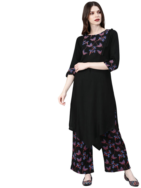 Women's Black Rayon Kurta - Ziyaa