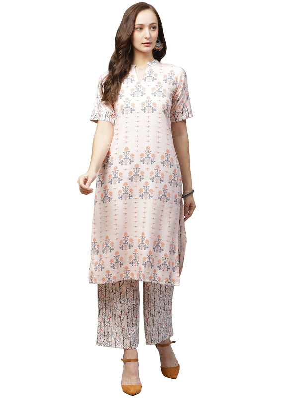 Women's Beige Rayon Kurta - Ziyaa