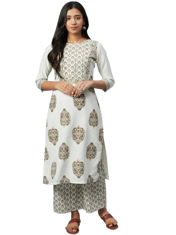 Women's White Rayon Kurta - Ziyaa