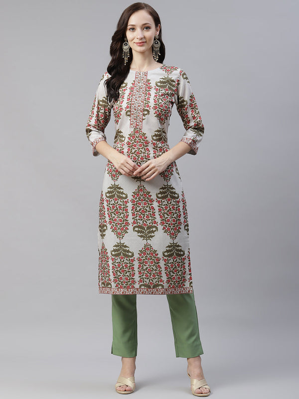 Women's Green Rayon Kurta - Ziyaa