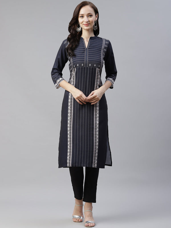 Women Black Rayon Kurta by Ziyaa (1 Pc Set)