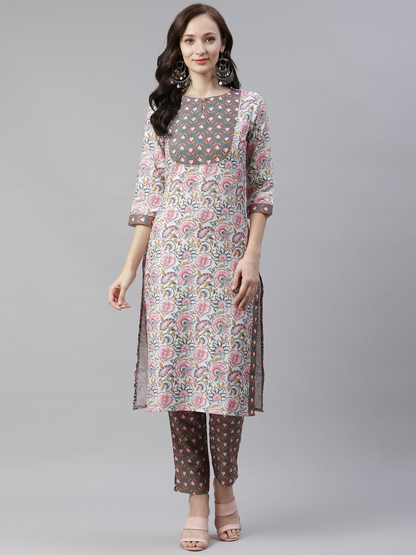 Women's Multi Color Rayon Kurta by Ziyaa