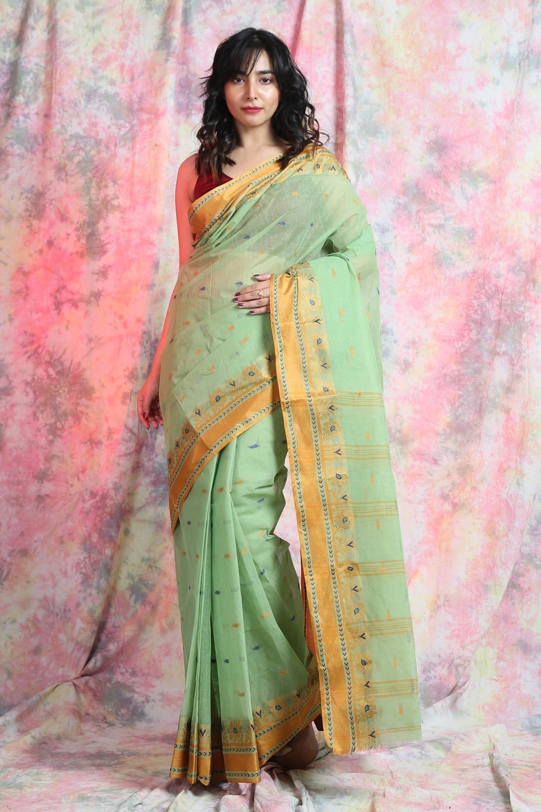 Women's Handwoven Cotton Tant Saree - Arhi