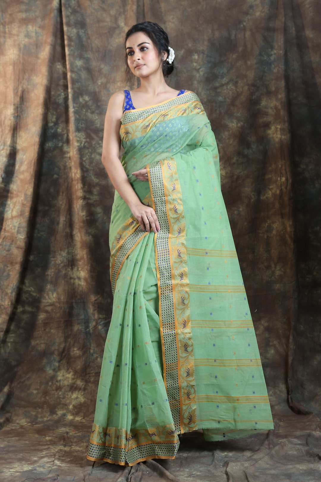 Women's Handwoven Cotton Tant Saree - Arhi