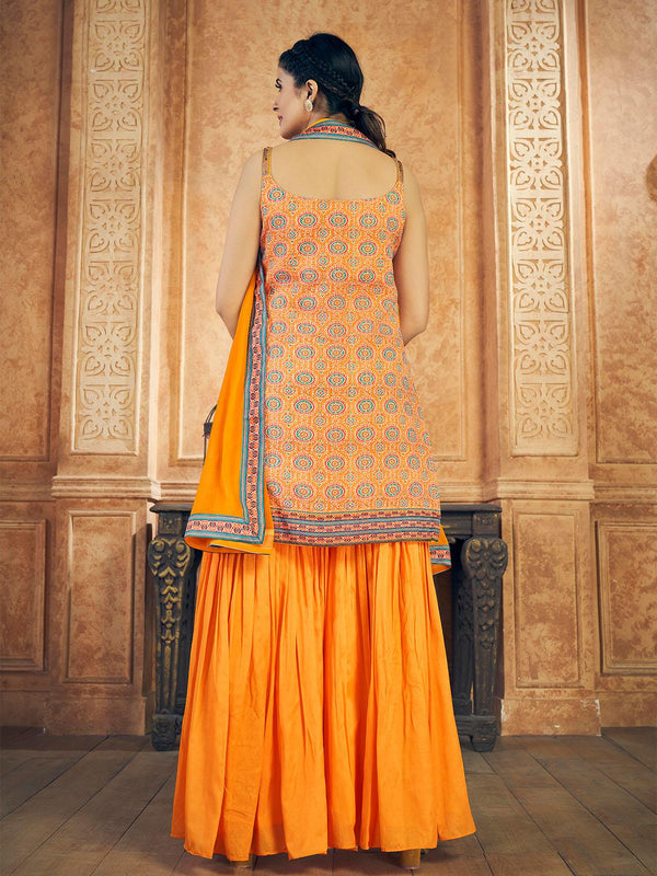 Women's Beautiful Mustard Sharara Suit Set - Odette