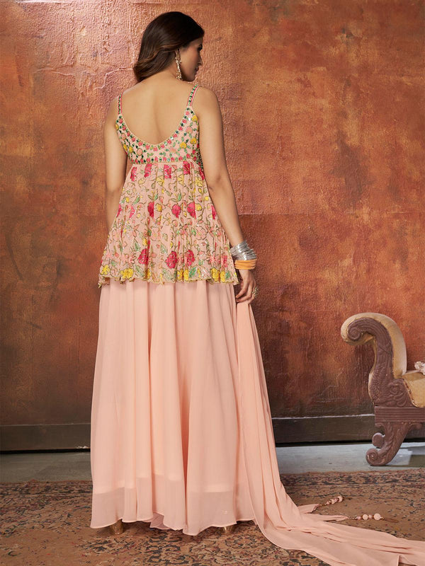 Women's Beautiful Pink Sharara Suit Set - Odette