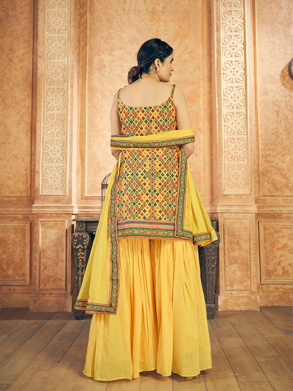 Women's Beautiful Yellow Sharara Suit Set - Odette